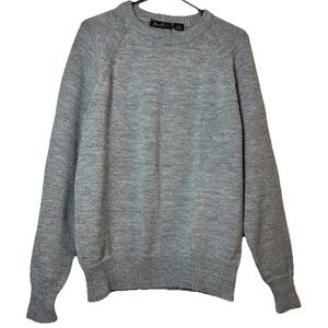Vintage Van Cort Sweater Mens Large Blue Gray Crewneck Knit Pullover‎ Acrylic